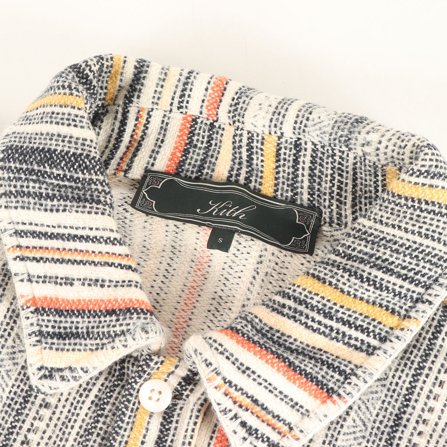 23AW マルチストライプ オーバーシャツ(Multi Stripe L/S Boxy Collared Overshirt)