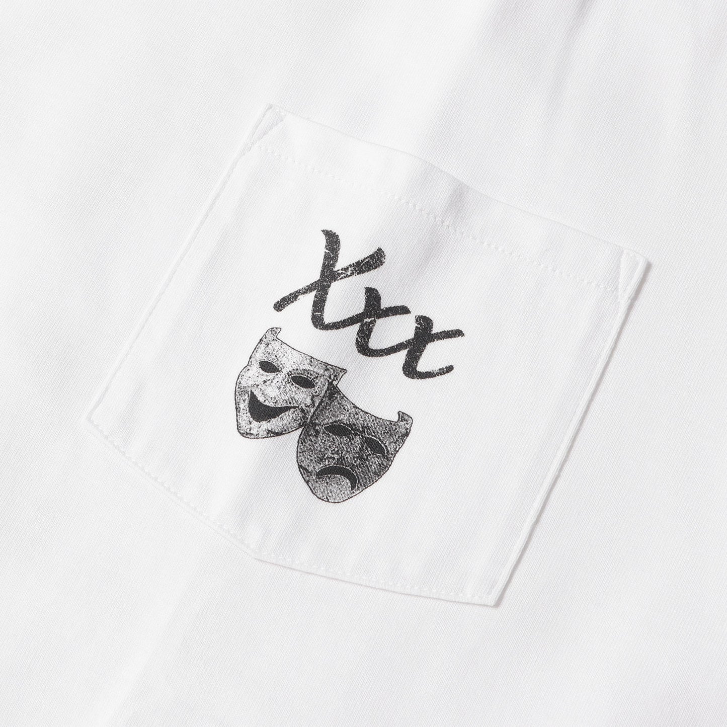24SS ツーフェイスマスク グラフィック ヘビー ポケット Tシャツ