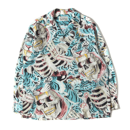 22AW ×TIM LEHI 虎&ドクロ柄 レーヨン ハワイアンシャツ / アロハシャツ(L/S HAWAIIAN SHIRT)