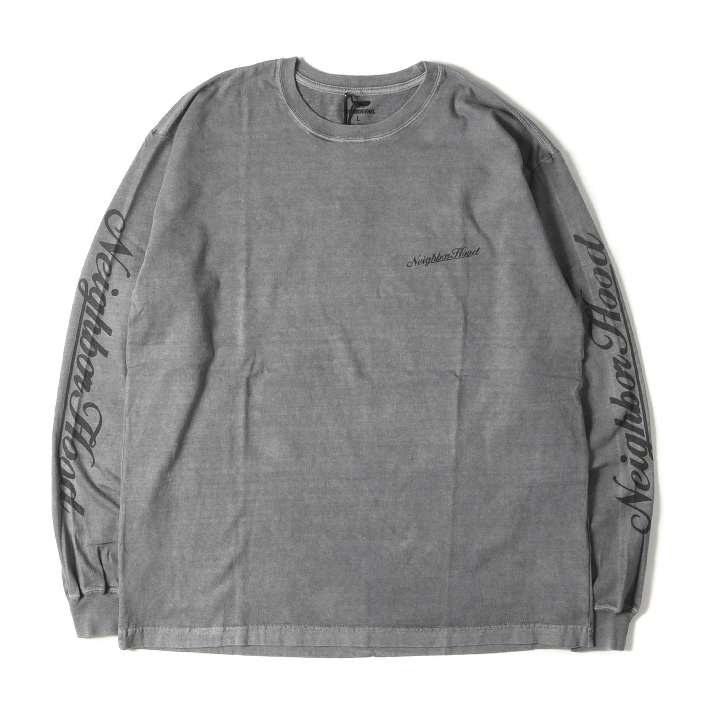 24AW 顔料染め加工 ブランドロゴ ロングスリーブ Tシャツ(NH . TEE LS-12)
