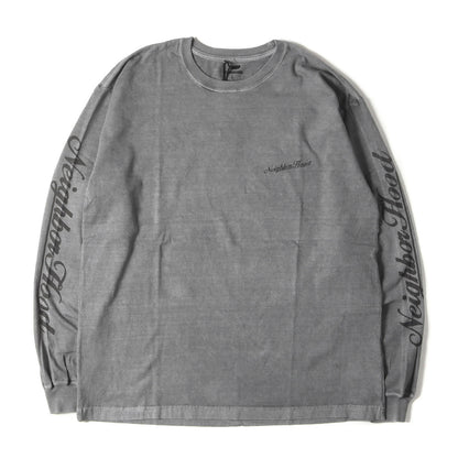 24AW 顔料染め加工 ブランドロゴ ロングスリーブ Tシャツ(NH . TEE LS-12)
