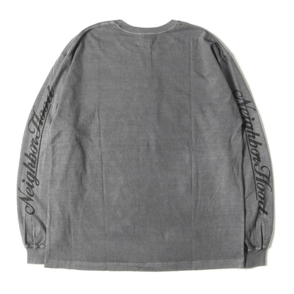 24AW 顔料染め加工 ブランドロゴ ロングスリーブ Tシャツ(NH . TEE LS-12)