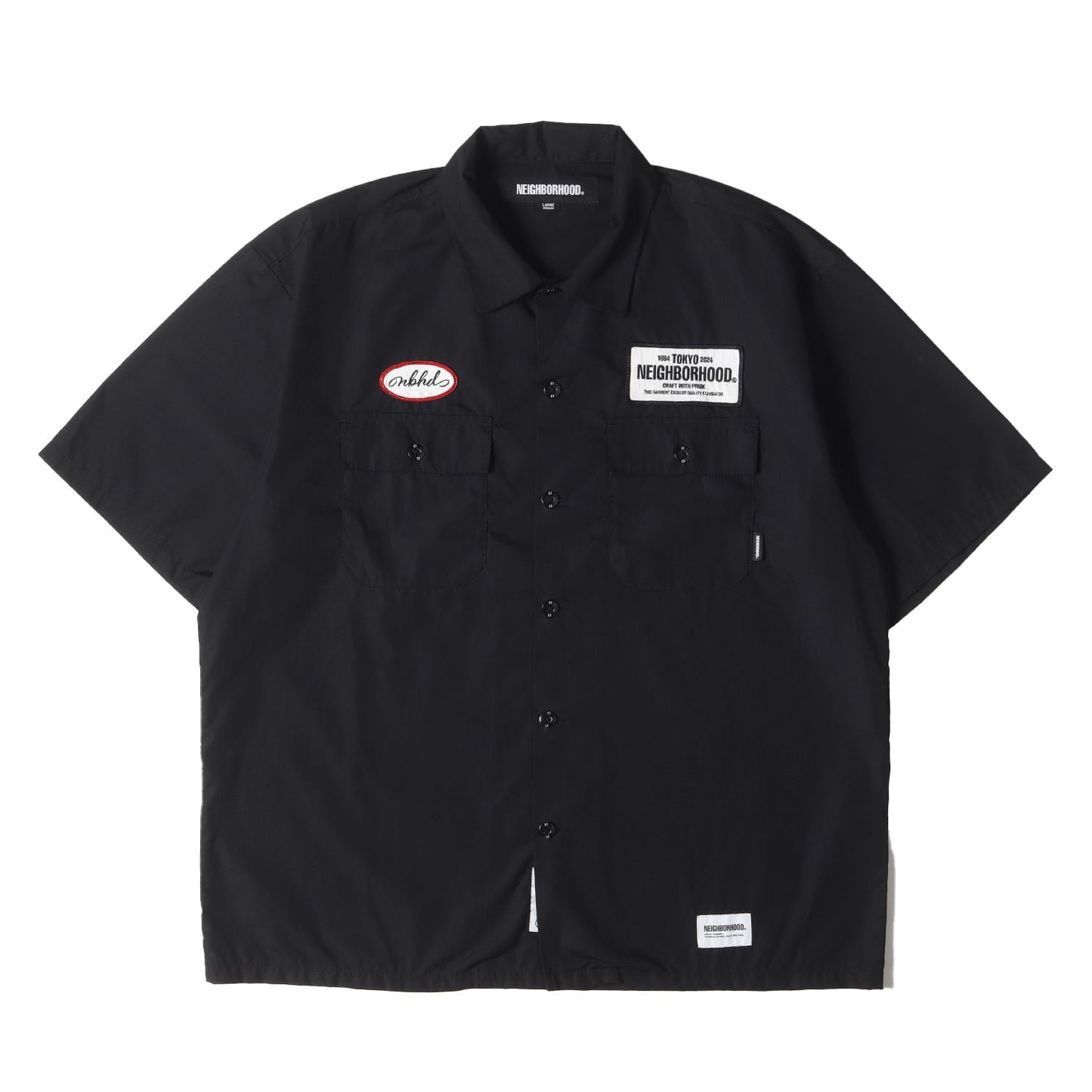 24SS ワッペン付き オープンカラーシャツ ワーク 半袖シャツ(CLASSIC WORK SHIRT SS)