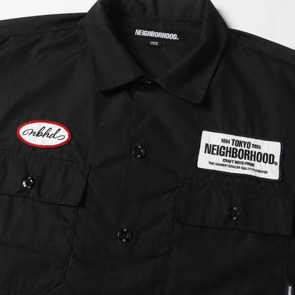 24SS ワッペン付き オープンカラーシャツ ワーク 半袖シャツ(CLASSIC WORK SHIRT SS)