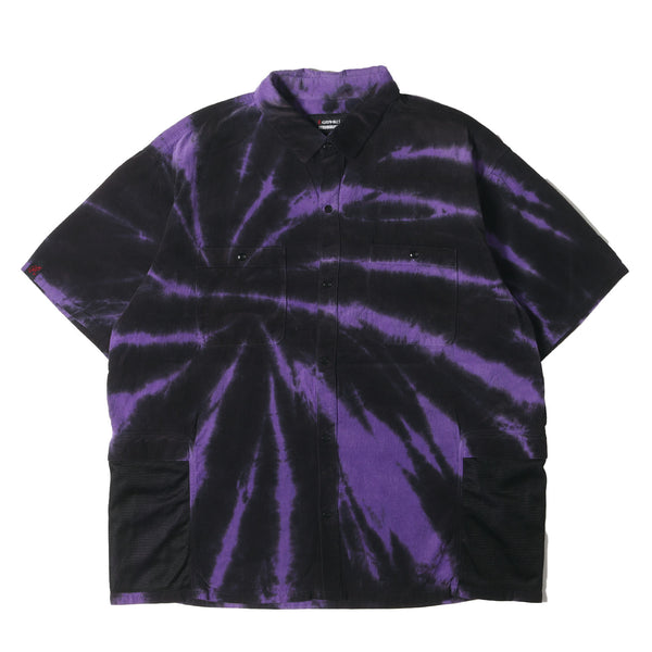 NEIGHBORHOOD ネイバーフッド シャツ サイズ:XL / 20SS GRAMICCI タイダイ染め コーデュロイ 半袖 シャツ (NHGM. DYE / C-SHIRT. SS) / パープル ブラック / トップス カジュアルシャツ【メンズ】【中古】【K4484】 15031143-a_grande.jpg?v=1749976850