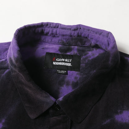 20SS ×GRAMICCI タイダイ染め コーデュロイ 半袖シャツ(NHGM. DYE / C-SHIRT. SS)