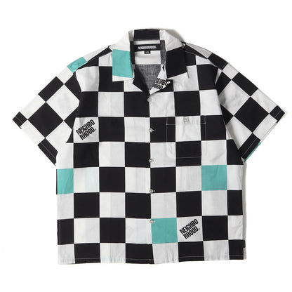 24SS オープンカラー チェッカー 半袖シャツ(CHECKER SHIRT SS)