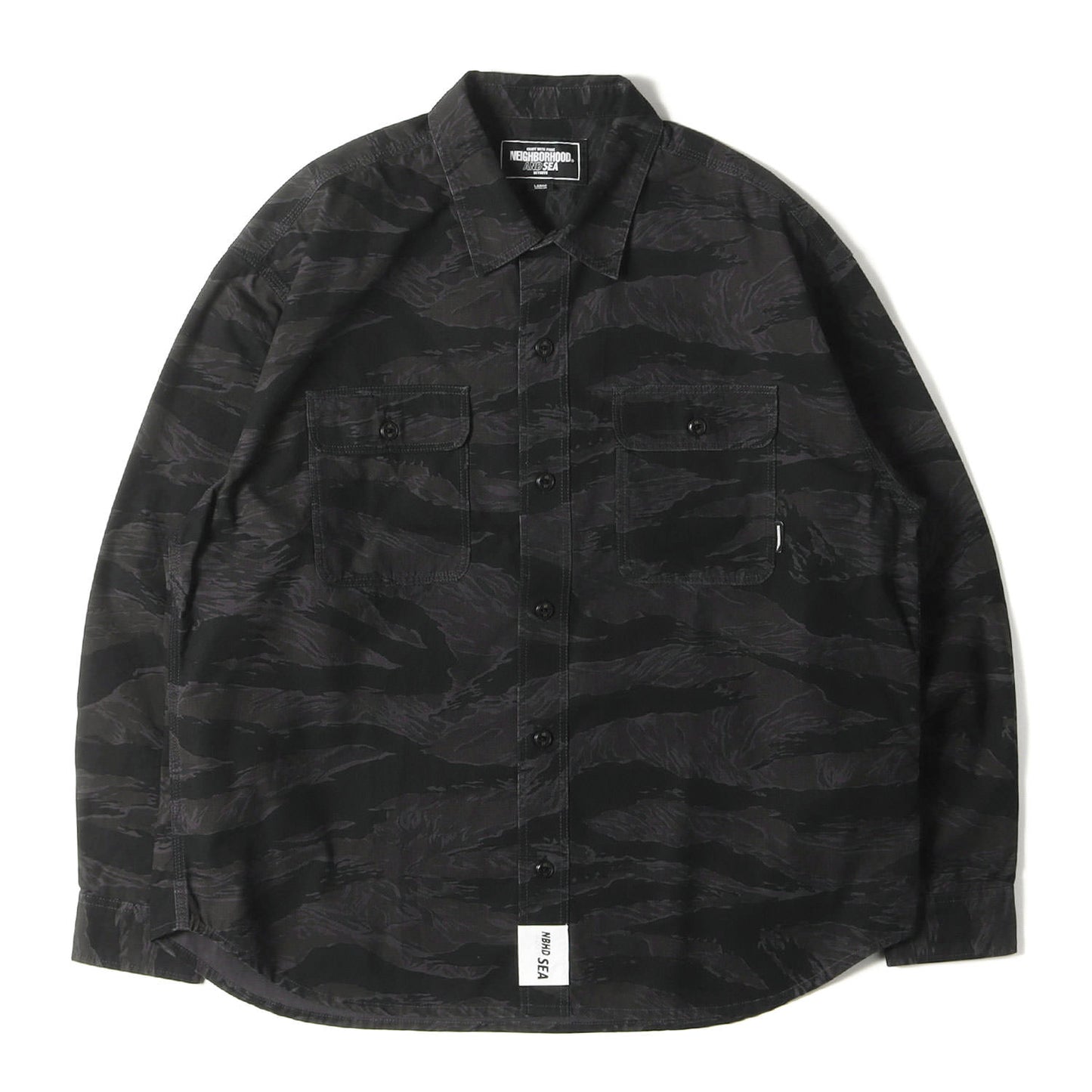 23SS ×WIND AND SEA タイガーカモ オフィサーシャツ(CAMOUFLAGE OFFICER SHIRT LS)