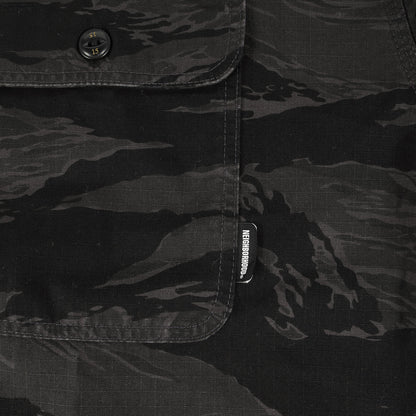 23SS ×WIND AND SEA タイガーカモ オフィサーシャツ(CAMOUFLAGE OFFICER SHIRT LS)