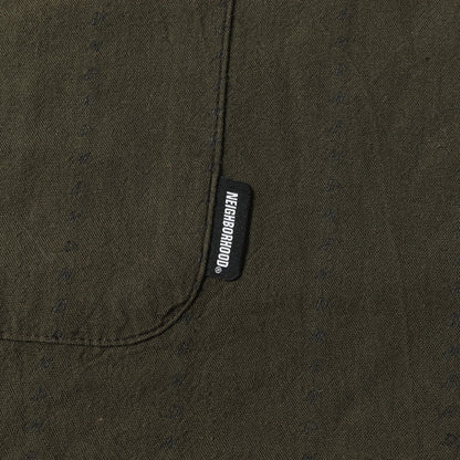 22SS ドビー ストライプ オープンカラーシャツ ワーク 半袖シャツ(DOBBY / C-SHIRT . SS)