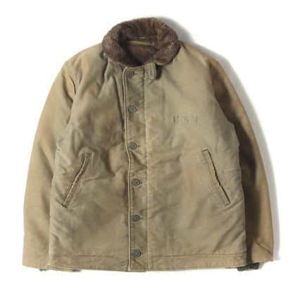 [スペシャル ビッグサイズ] 40s 米軍実物 U.S.NAVY N-1 デッキジャケット (U.S.N.ステンシル入り)
