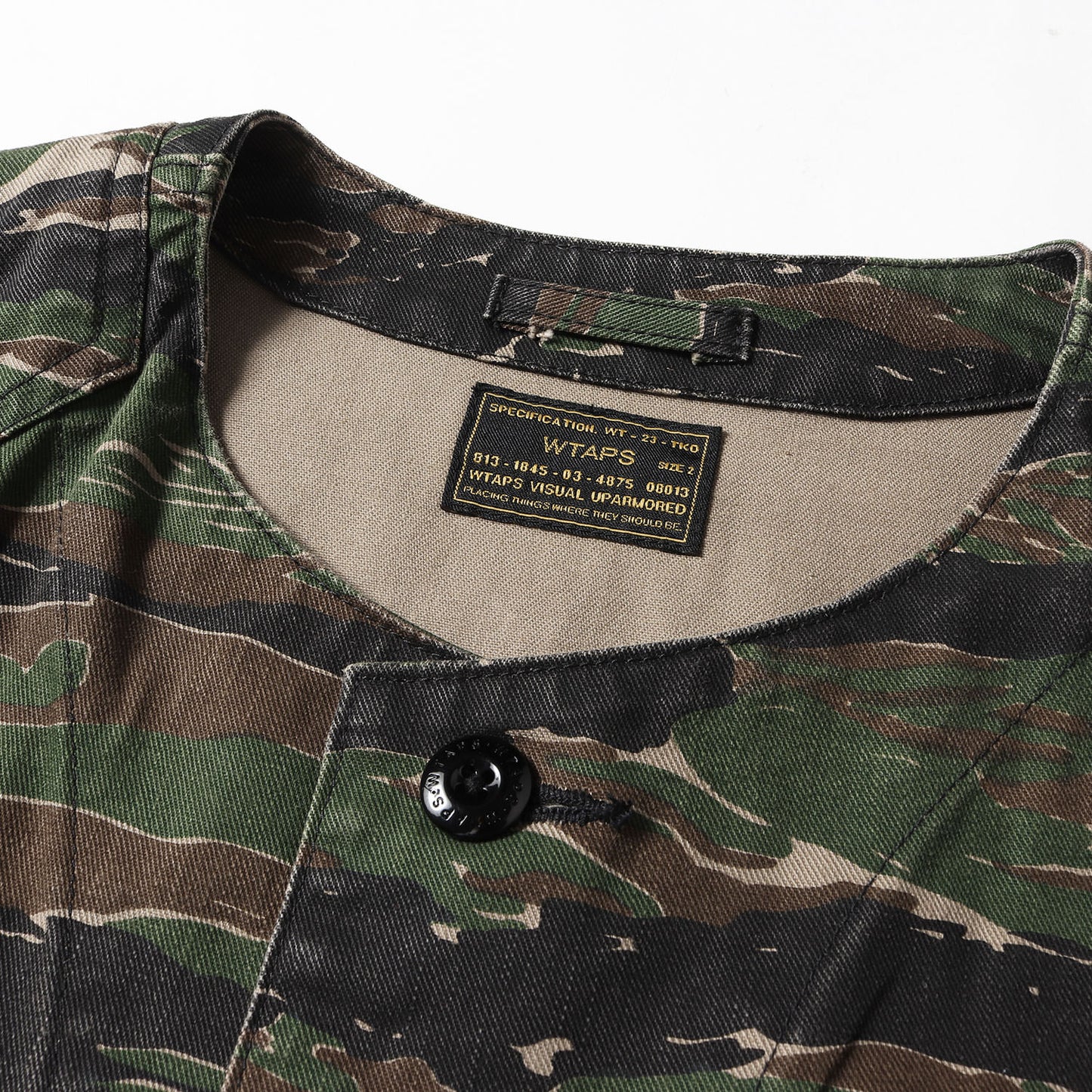 タイガーカモ ノーカラー ミリタリーシャツ(SCOUT LS 01)