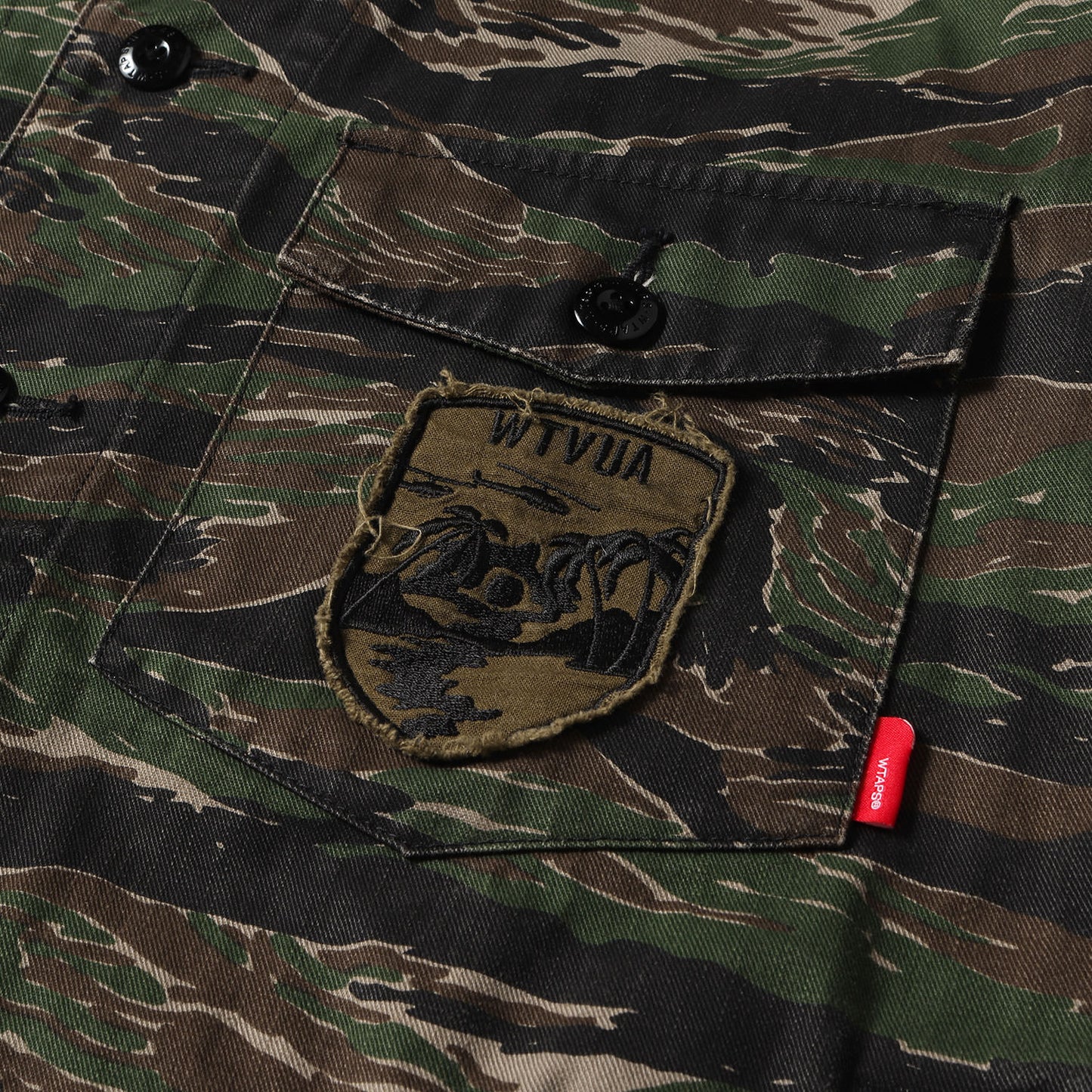 タイガーカモ ノーカラー ミリタリーシャツ(SCOUT LS 01)