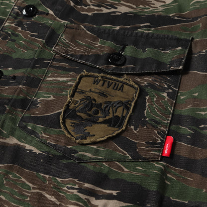 タイガーカモ ノーカラー ミリタリーシャツ(SCOUT LS 01)