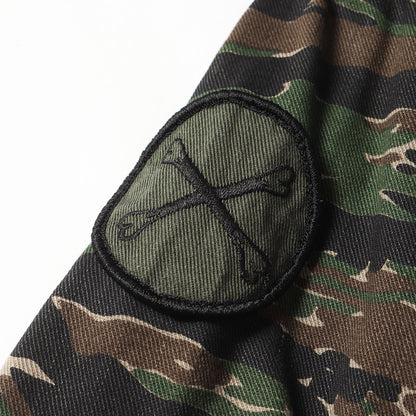 タイガーカモ ノーカラー ミリタリーシャツ(SCOUT LS 01)