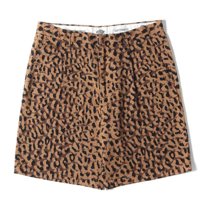 21SS ×Dickies レオパード柄 ワークショーツ(PLEATED SHORT TROUSERS)