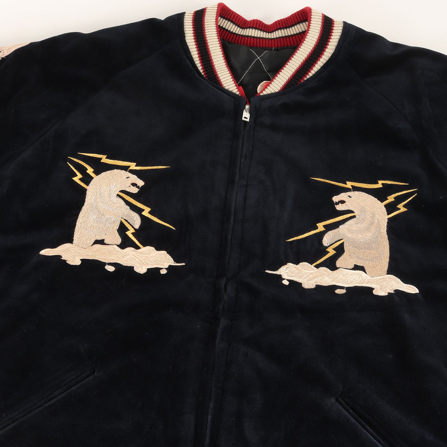 [1950年代後期復刻 ALASKA] 24AW 別珍 スーベニア リバーシブル スカジャン (シロイワヤギ × トーテムポール)