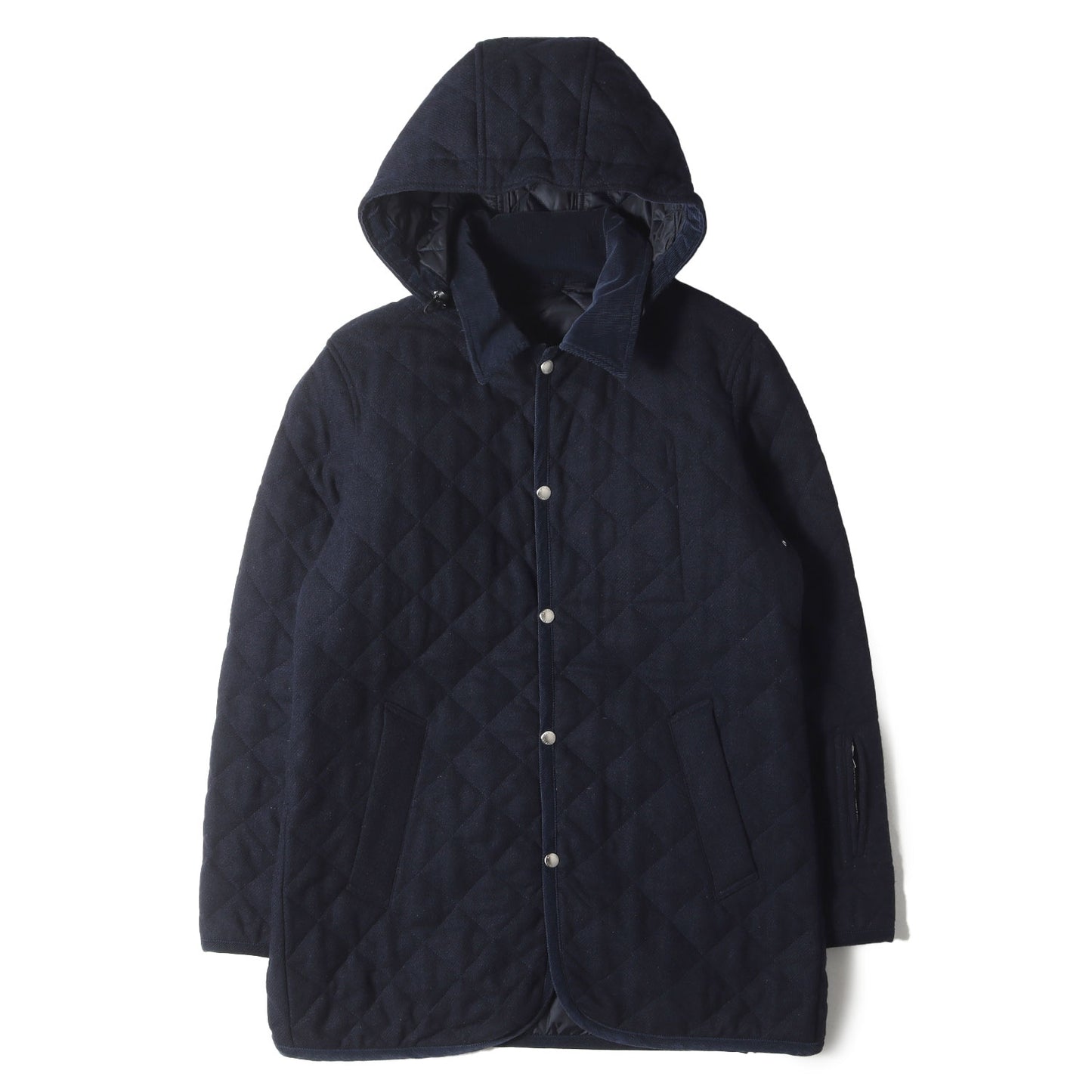 フード付き ウール キルティングジャケット