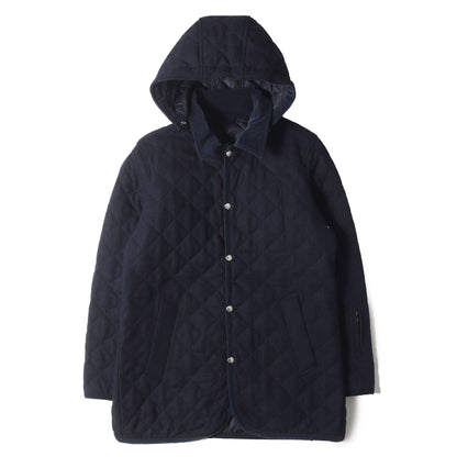 フード付き ウール キルティングジャケット