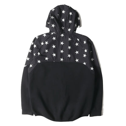 スター柄 ストレッチ スウェット ベンチレーション ジップ パーカー(VENTILATION HOOD TOP)