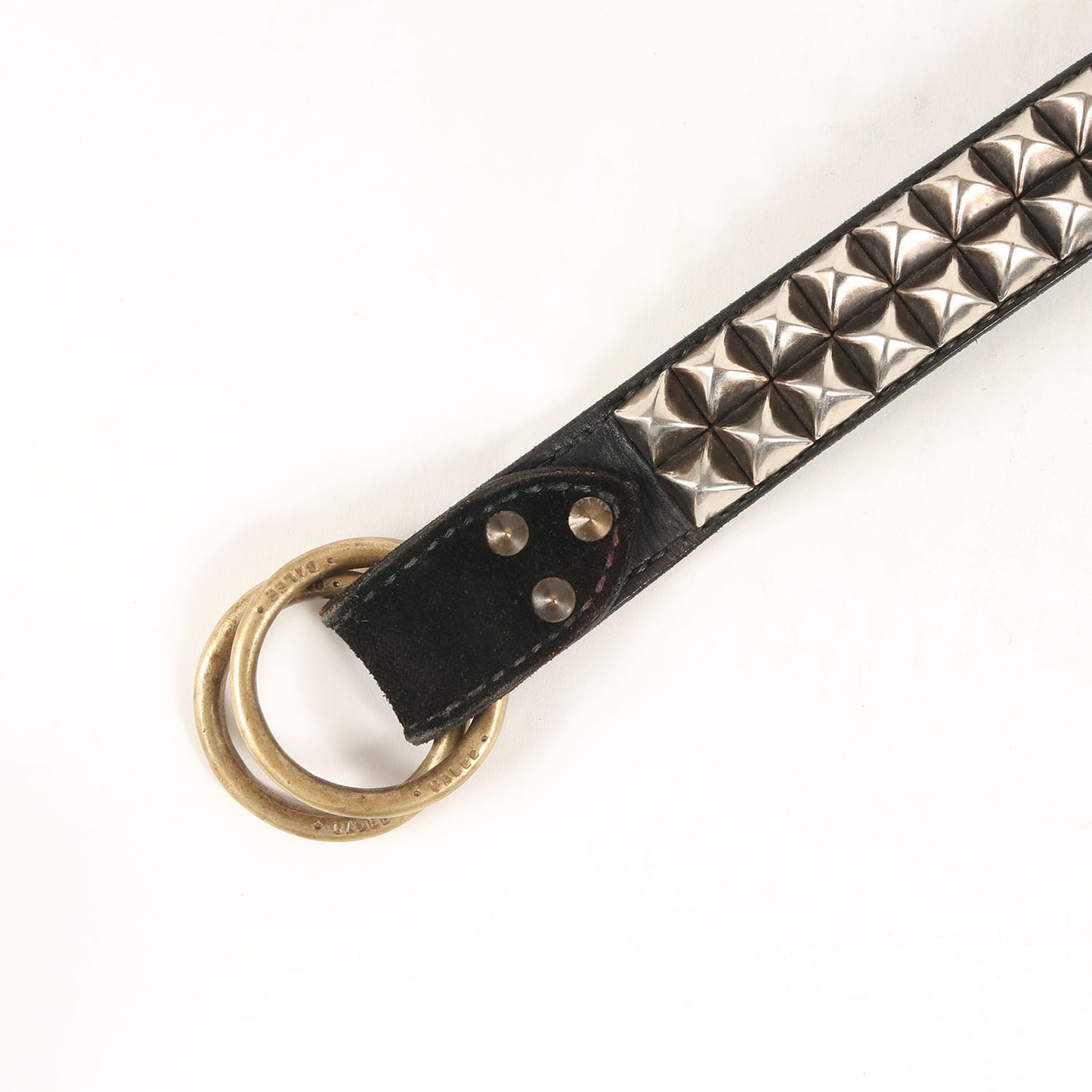 スタッズ付き レザー リング ベルト