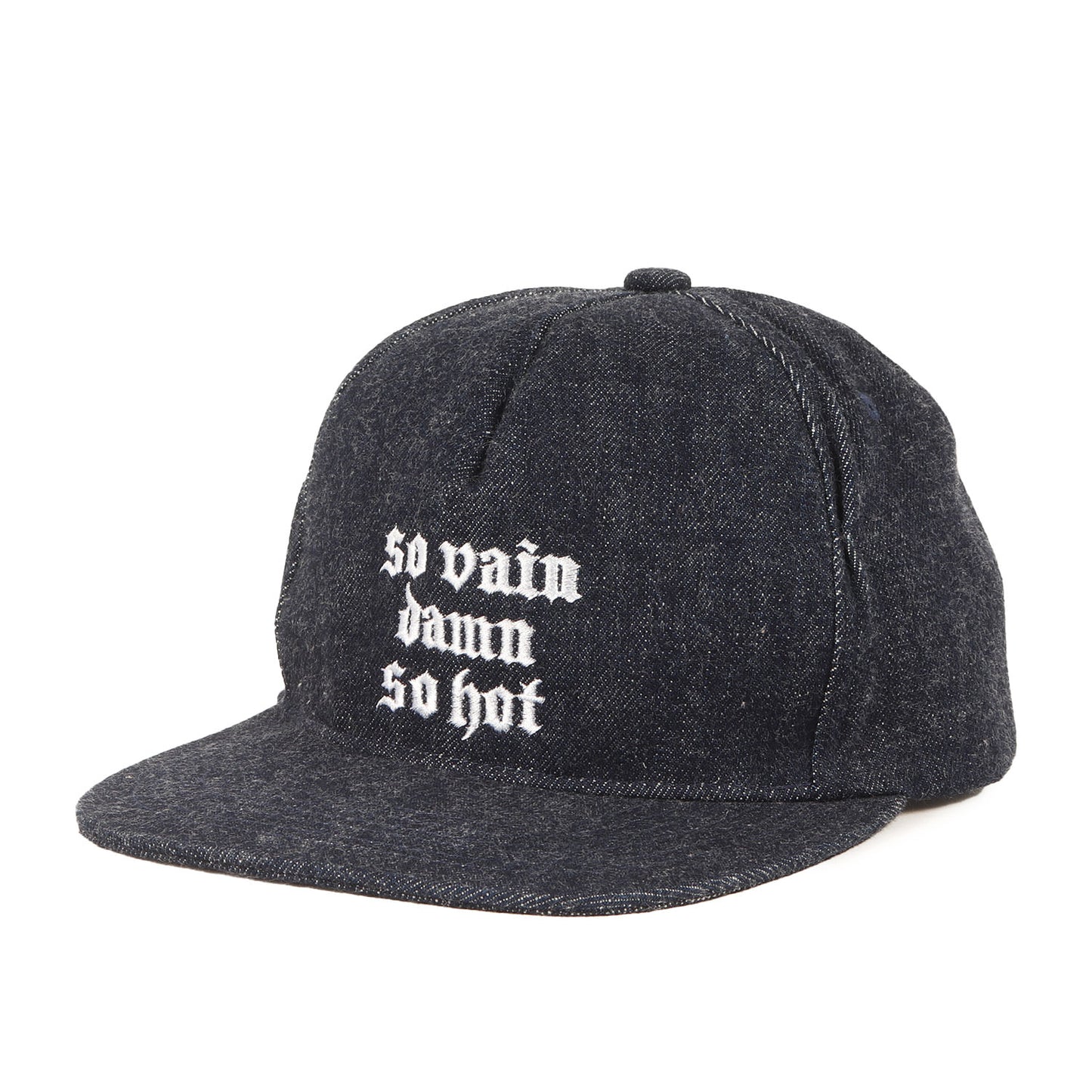 24AW メッセージロゴ刺繍 デニム 5パネルキャップ(S.V.D.S.H DENIM CAP)