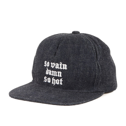 24AW メッセージロゴ刺繍 デニム 5パネルキャップ(S.V.D.S.H DENIM CAP)