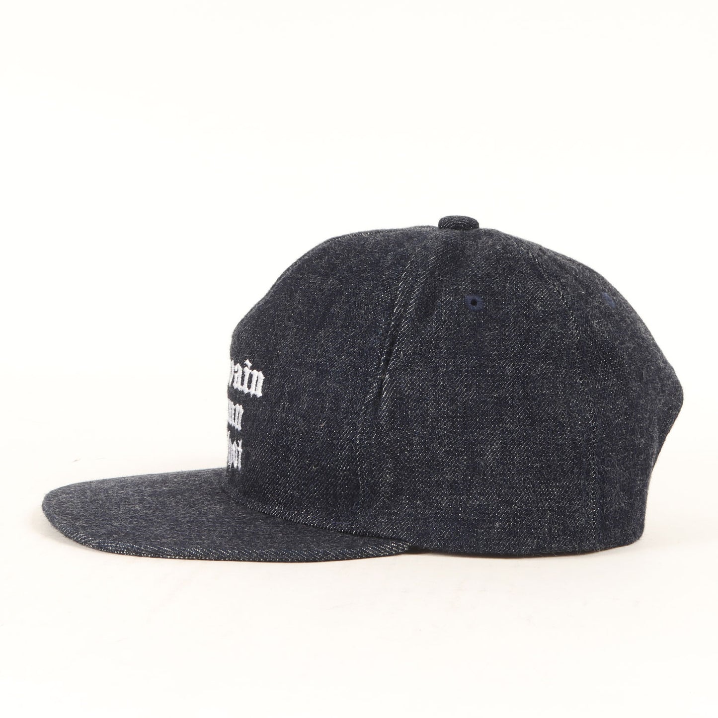 24AW メッセージロゴ刺繍 デニム 5パネルキャップ(S.V.D.S.H DENIM CAP)