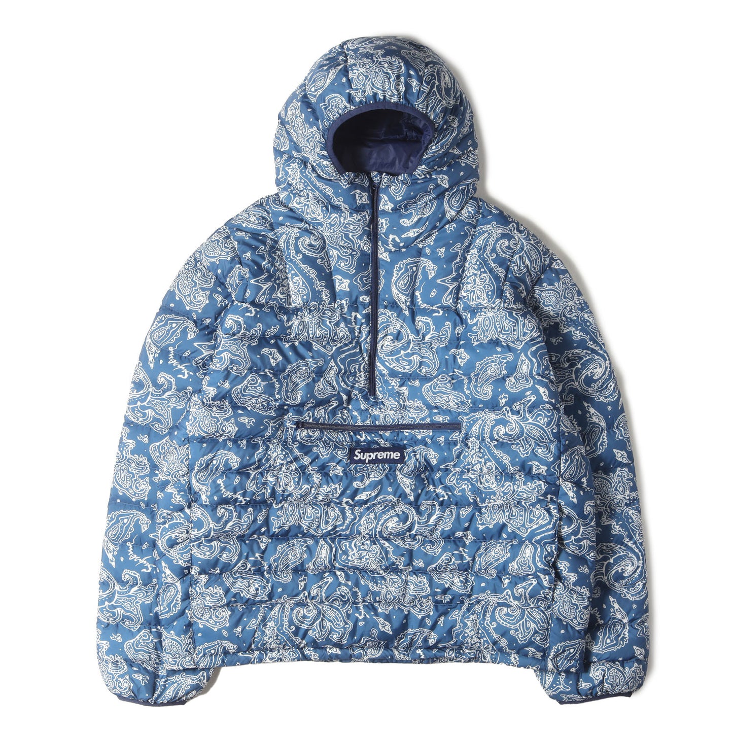 22AW ペイズリー柄 ハーフジップ プルオーバー ダウンジャケット(Micro Down Half Zip Hooded Pullover)