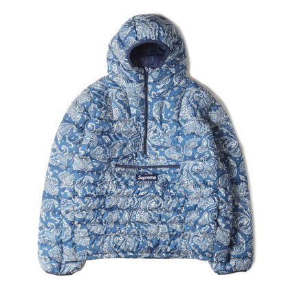 22AW ペイズリー柄 ハーフジップ プルオーバー ダウンジャケット(Micro Down Half Zip Hooded Pullover)