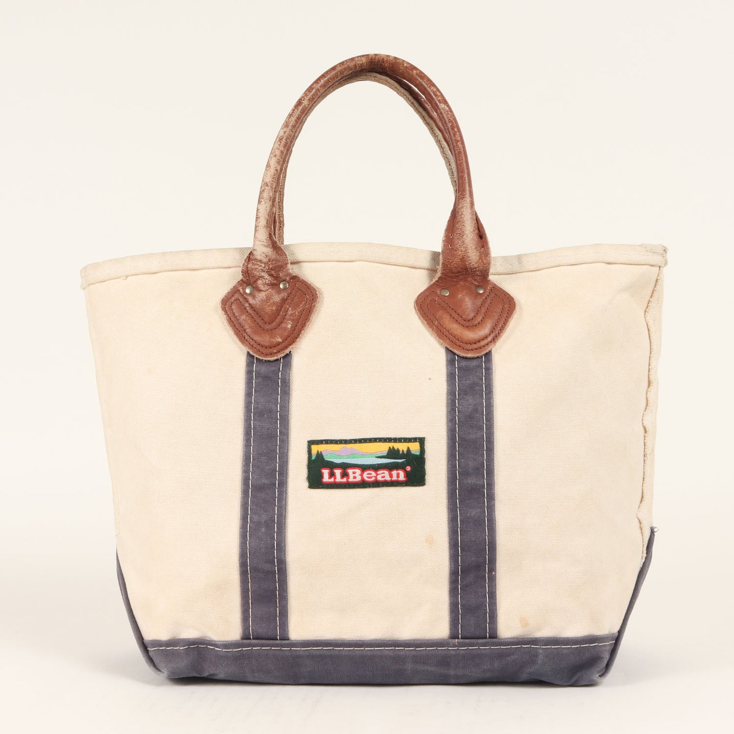 [希少 雰囲気抜群] 80s 山タグ レザーハンドル キャンバス トートバッグ