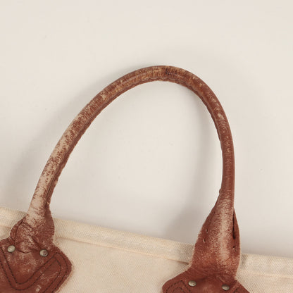 [希少 雰囲気抜群] 80s 山タグ レザーハンドル キャンバス トートバッグ