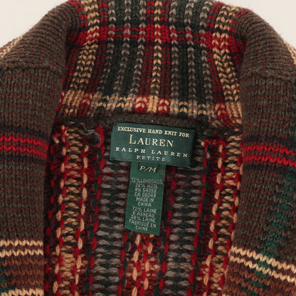 90s チェック ウールニット ガウン