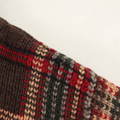 90s チェック ウールニット ガウン