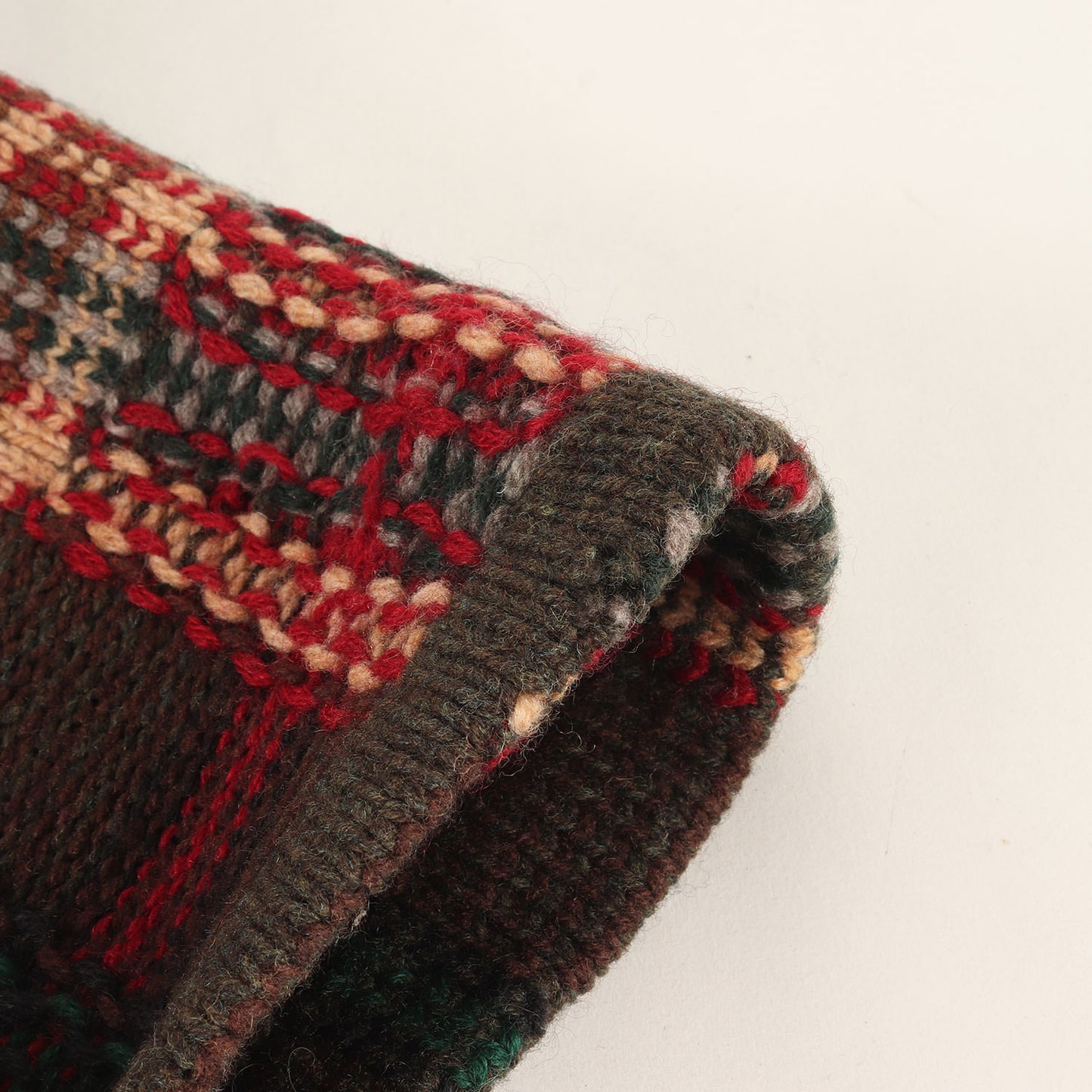 90s チェック ウールニット ガウン