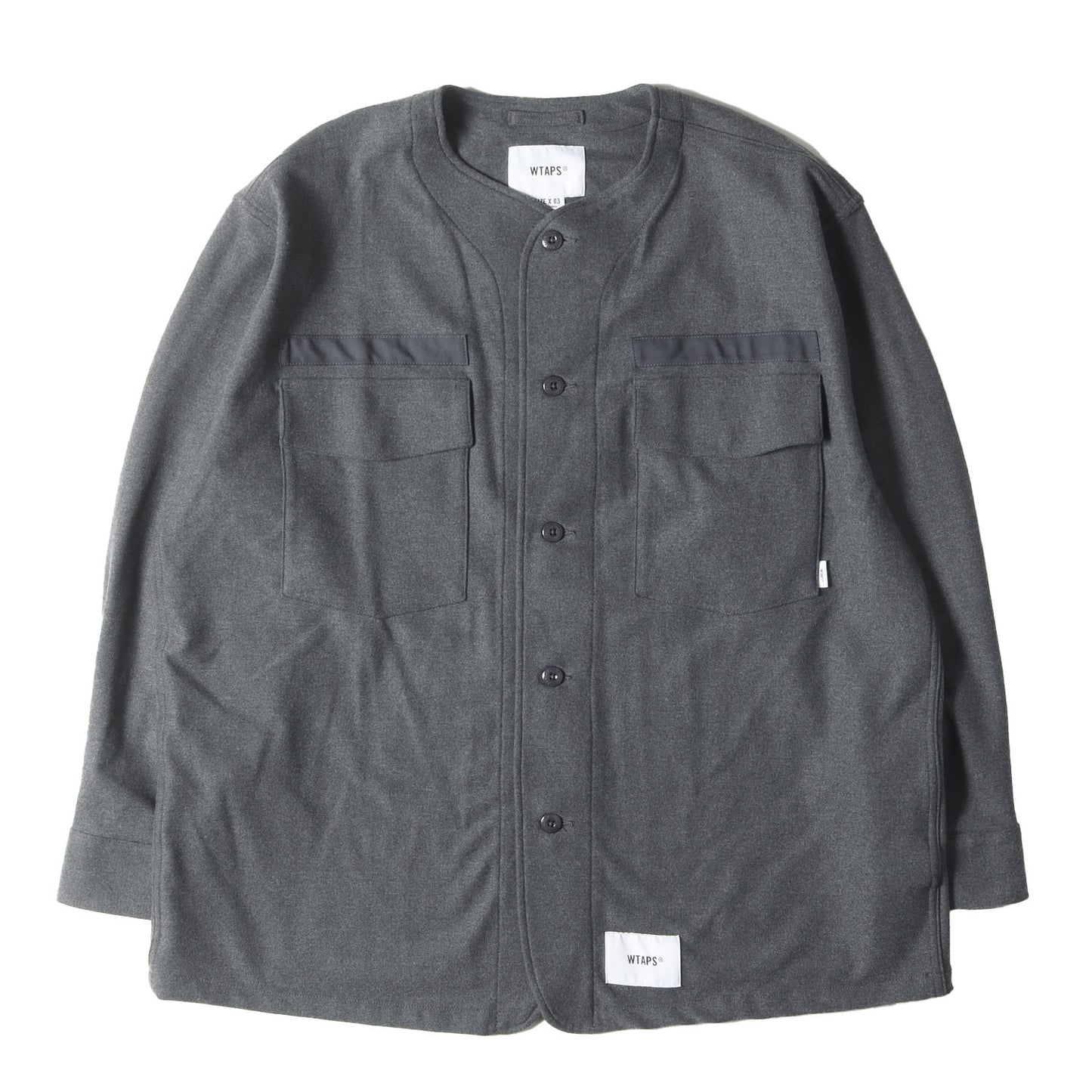 22AW ノーカラー ミリタリー シャツジャケット(SCOUT / LS / RAPO. TWILL)
