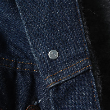 [濃紺 ビッグサイズ] 80s 70506-0317 ブランケット付き デニムジャケット / Gジャン