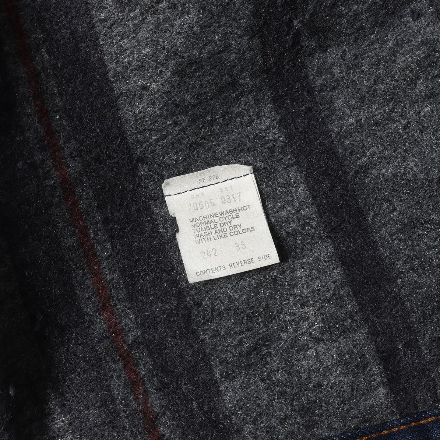 [濃紺 ビッグサイズ] 80s 70506-0317 ブランケット付き デニムジャケット / Gジャン