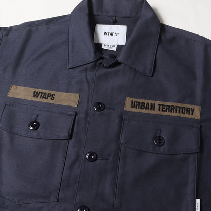 20AW コットンサテン ミリタリーシャツ(BUDS LS)