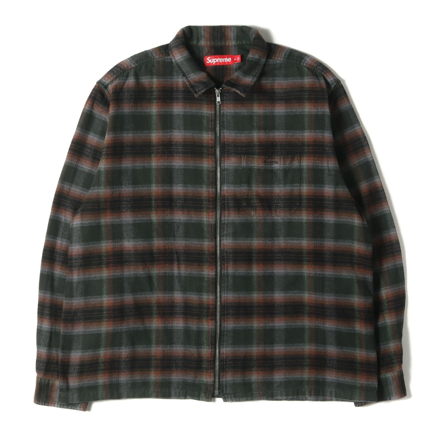 24SS シャドウチェック ジップ フランネルシャツ(Shadow Plaid Flannel Zip Up Shirt)
