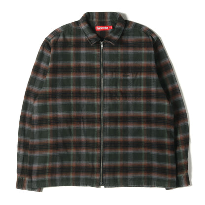 24SS シャドウチェック ジップ フランネルシャツ(Shadow Plaid Flannel Zip Up Shirt)