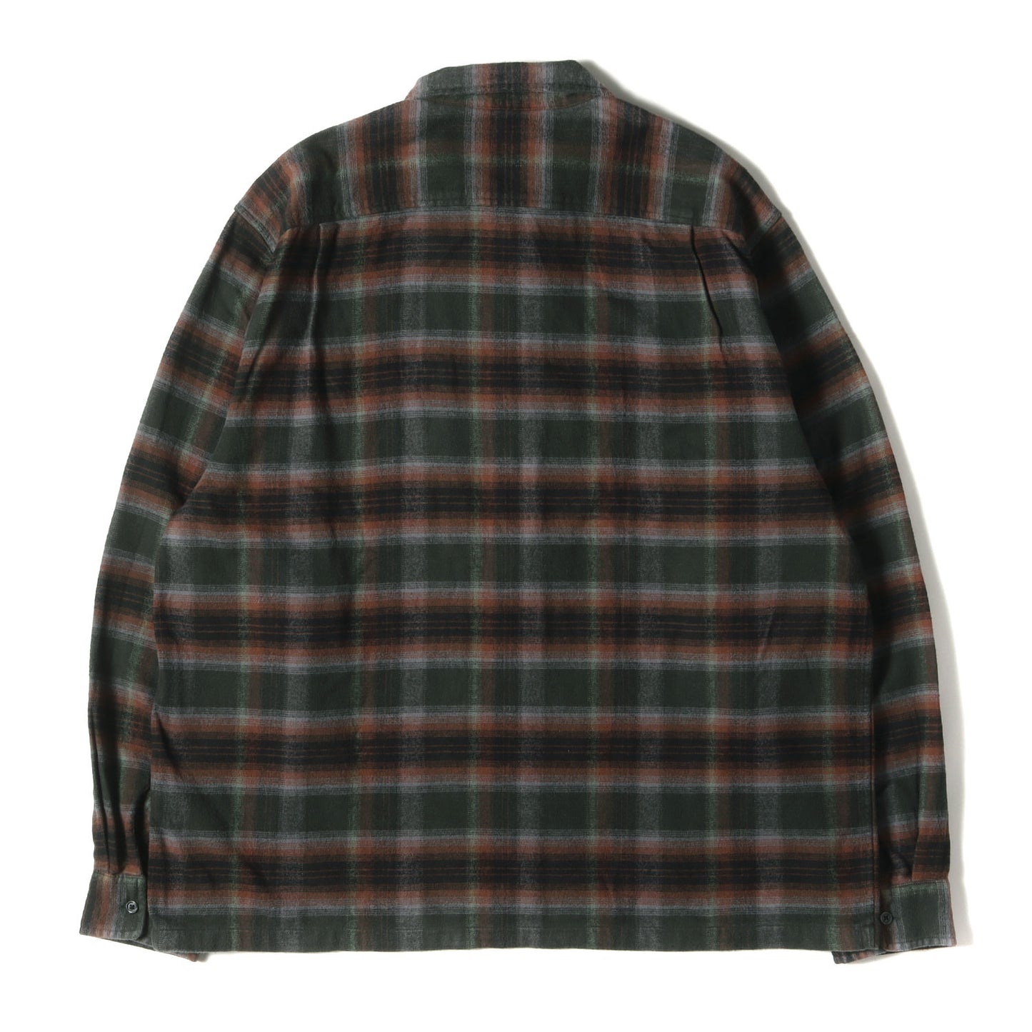 24SS シャドウチェック ジップ フランネルシャツ(Shadow Plaid Flannel Zip Up Shirt)