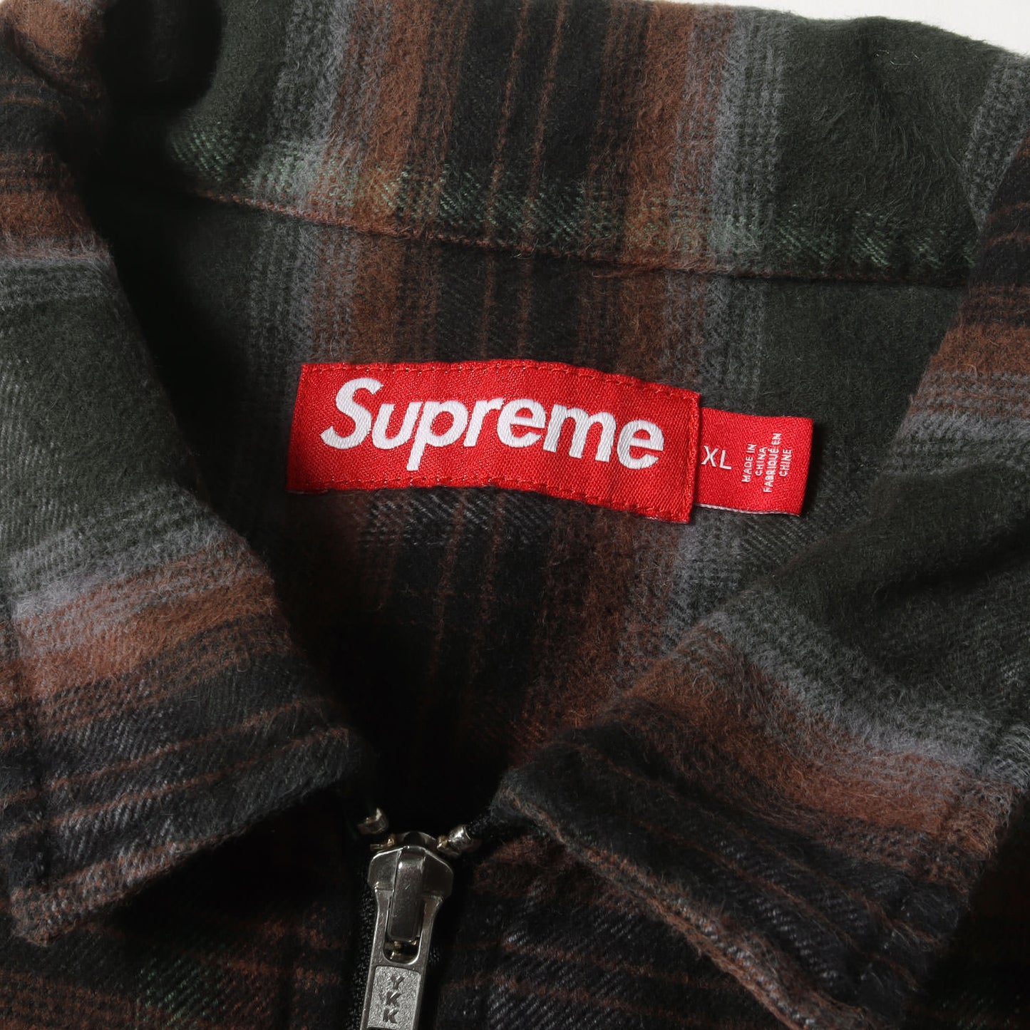 24SS シャドウチェック ジップ フランネルシャツ(Shadow Plaid Flannel Zip Up Shirt)