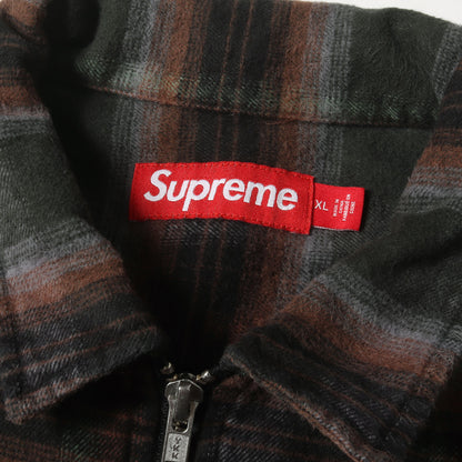 24SS シャドウチェック ジップ フランネルシャツ(Shadow Plaid Flannel Zip Up Shirt)