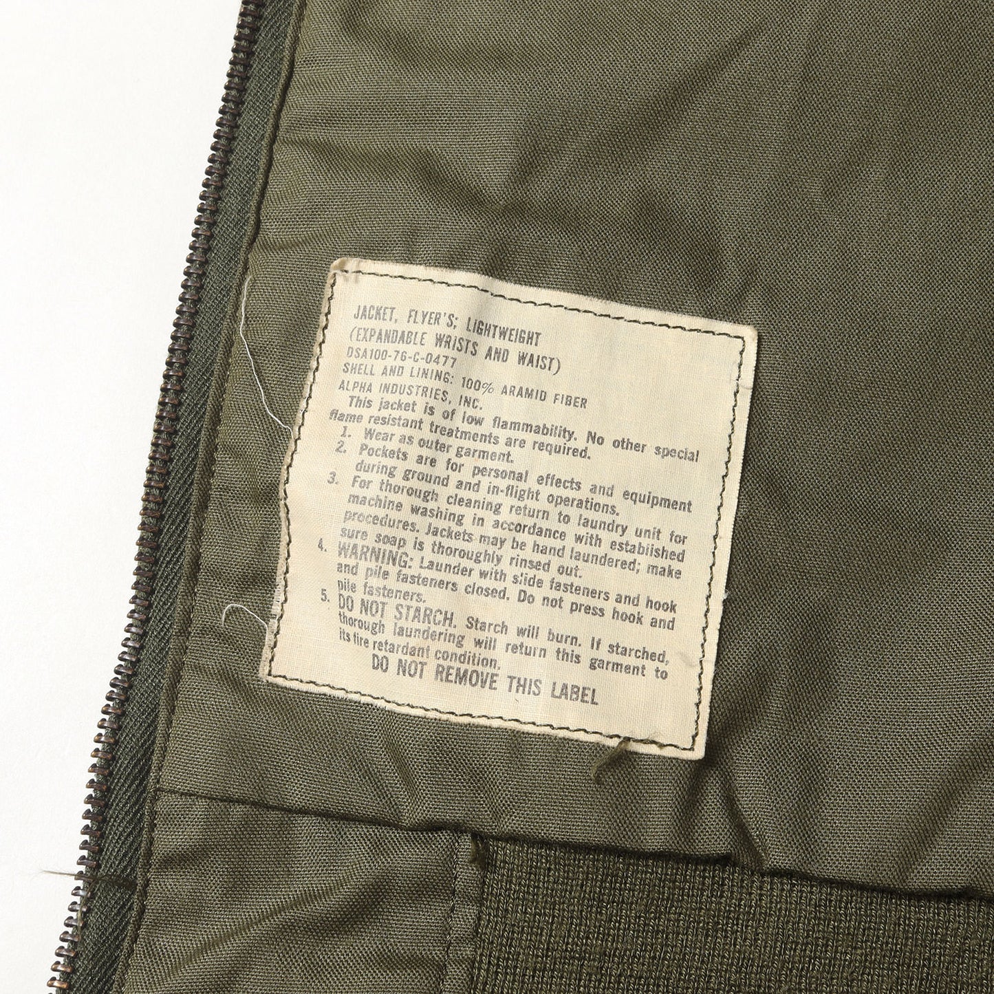 70s 米軍実物 U.S.ARMY フライヤーズ ライトウェイト ヘリクルー ノーメックス ジャケット(ALPHA社製)