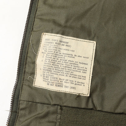 70s 米軍実物 U.S.ARMY フライヤーズ ライトウェイト ヘリクルー ノーメックス ジャケット(ALPHA社製)