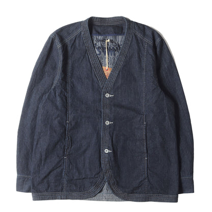 23SS ヘリンボーンデニム ノーカラー 3つボタン ジャケット(DENIM HB 3BUTTON JKT)