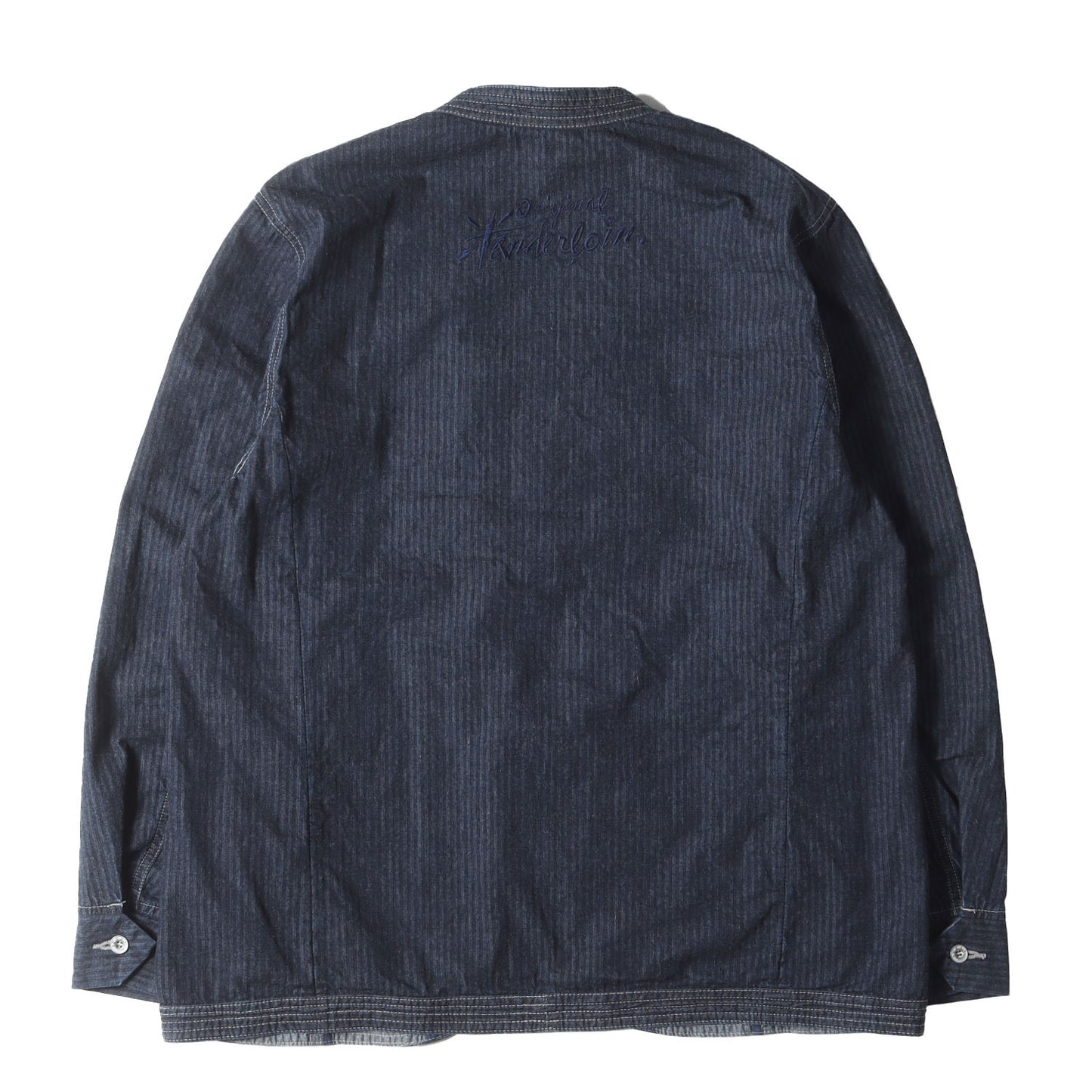 23SS ヘリンボーンデニム ノーカラー 3つボタン ジャケット(DENIM HB 3BUTTON JKT)