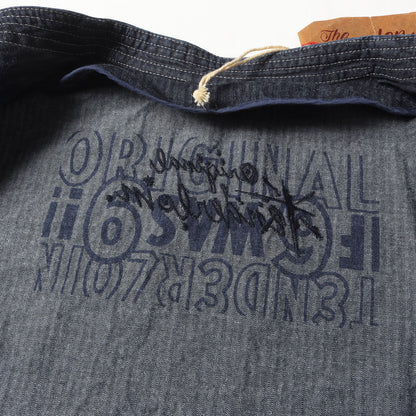 23SS ヘリンボーンデニム ノーカラー 3つボタン ジャケット(DENIM HB 3BUTTON JKT)
