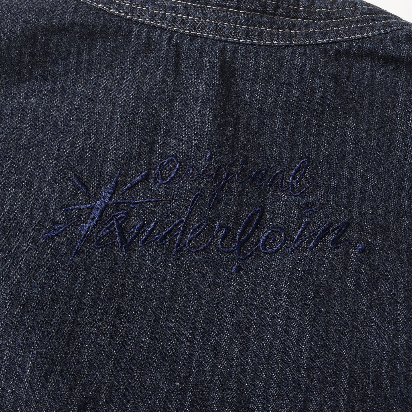 23SS ヘリンボーンデニム ノーカラー 3つボタン ジャケット(DENIM HB 3BUTTON JKT)